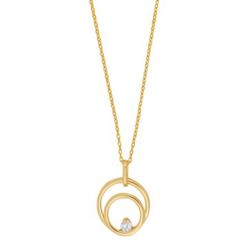 Siersbøl vedhæng i 8 karat guld med zirkon. Inkl. forgyldt kæde