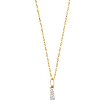 Siersbøl vedhæng i 8 karat guld med zirkon og forgyldt kæde