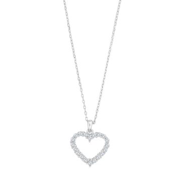 Joanli Nor ObiNor hjerte halskæde i sølv med zirkon 15 mm