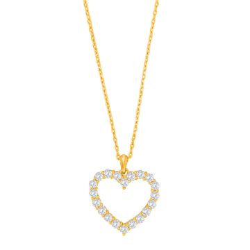 Joanli Nor ObiNor hjerte halskæde i guldbelagt med zirkon 18 mm