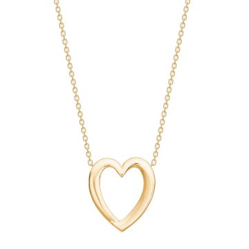 Siersbøl hjertevedhæng i 8 kt. guld - Inkl. forgyldt kæde