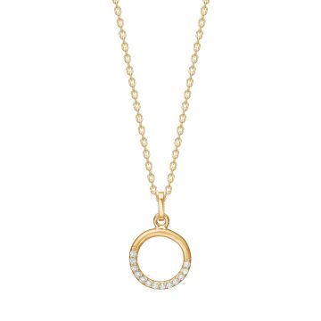 Siersbøl 8kt. guldvedhæng med cz - inkl. forgyldt kæde