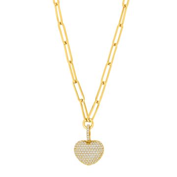 Joanli Nor MimiNor hjerte halskæde i forgyldt med kubisk zirkon