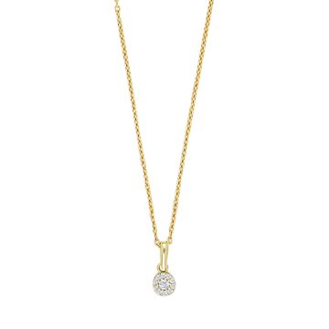 Siersbøl 8kt. guldvedhæng lille roset med cubic zirkonia inkl. forgyldt sølv