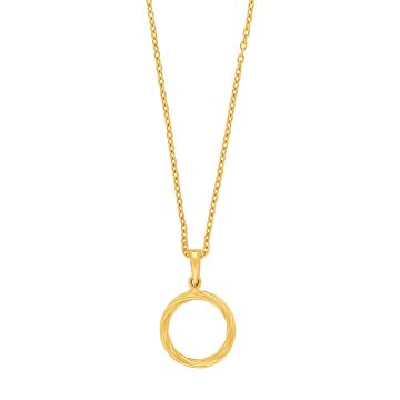 Siersbøl 8kt. guldvedhæng cirkel inkl. forgyldt kæde 