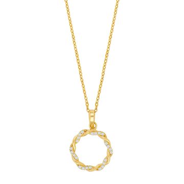 Siersbøl vedhæng i 8 karat guld med zirkon. Inkl. forgyldt kæde