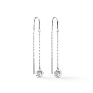 Mads Z Fleur øreringe i sølv med hvid topas