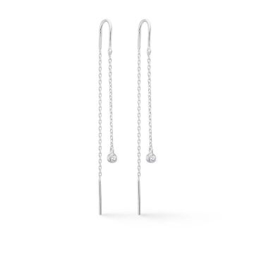 Mads Z Endless Allure øreringe i sølv med hvid topas