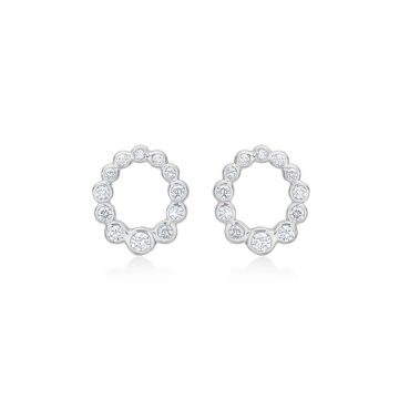 Mads Z Auroras Kiss øreringe i sølv med hvid topas