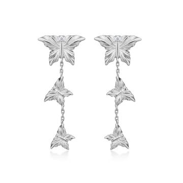 Mads Z Monarch øreringe i sølv med hvid topas