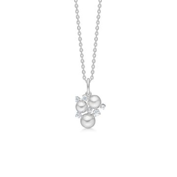 Mads Z Champagne halskæde i sølv med hvid topas