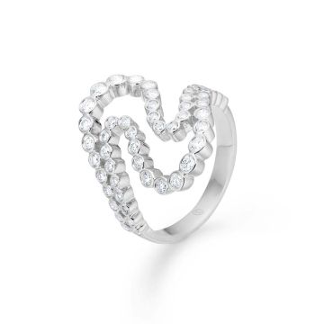 Mads Z Mira ring i sølv med hvid topas