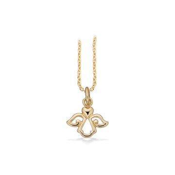 Scrouples Vedhæng engel i 8 karat guld med forgyldt sølvkæde