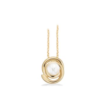Scrouples vedhæng i 8 kt guld med perle - inkl. forgyldt halskæde