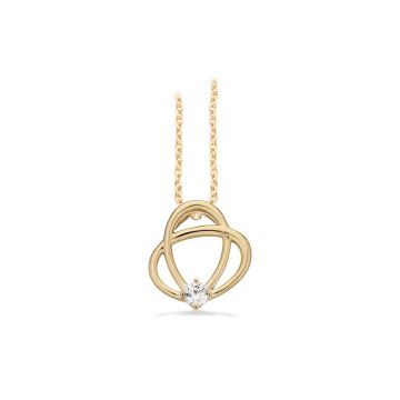 Scrouples vedhæng i 8 kt guld med zirkonia - inkl. forgyldt halskæde