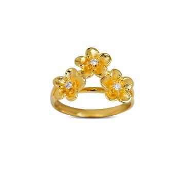 Blossom Copenhagen Love and Joy blomster ring i guldbelagt med zirkonia