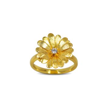 Blossom Copenhagen Love and Joy marguerit ring i guldbelagt med zirkonia
