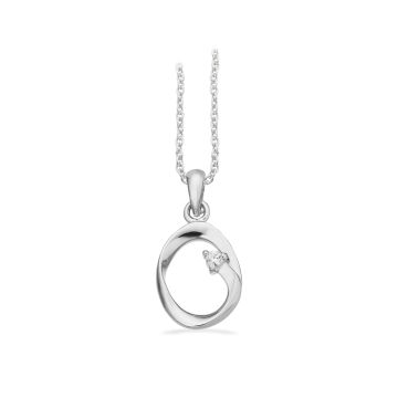 Scrouples vedhæng i sølv med zirkonia - inkl. halskæde