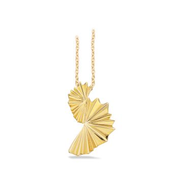 Scrouples plissé vedhæng i forgyldt - inkl. halskæde