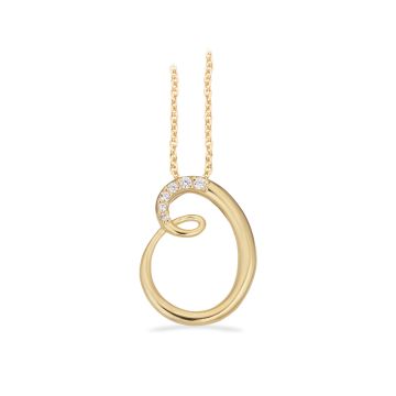 Scrouples vedhæng i forgyldt med zirkonia - inkl. halskæde