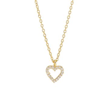  Joanli Aida forgyldt halskæde med lille hjerte, 42+3 cm kæde