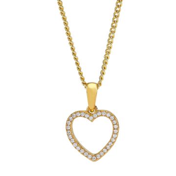 Joanli Aida forgyldt halskæde med mellem hjerte, 42+3 cm kæde