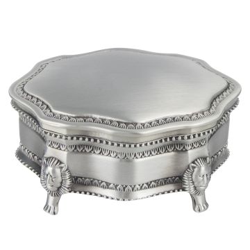 Smykkeskrin med løvefødder i fortinnet