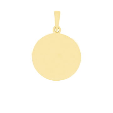Siersbøl 14kt. vedhæng rund plade 16mm