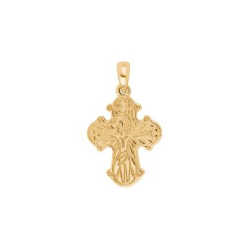 Siersbøl 14kt. guld dagmarkors med fadervor 18mm