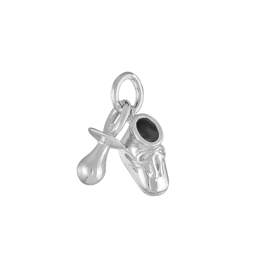 Siersbøl sølvvedhæng/charm sko og sut