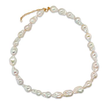 Scrouples halskæde i forgyldt med barokperler
