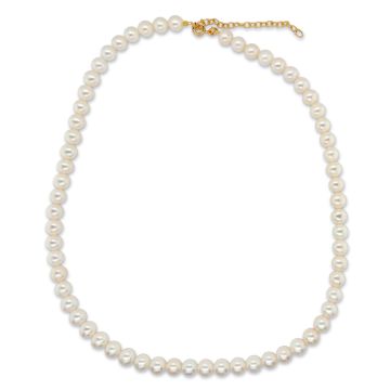 Scrouples perlehalskæde i forgyldt - 6,5-7 mm perler