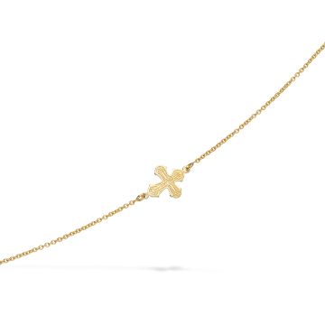 Scrouples armbånd i forgyldt med dagmarkors med blank bagside