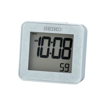 SEIKO digitalt vækkeur med bip-alarm, grå med blade
