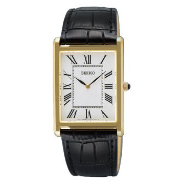 Seiko Conceptual Series firkantet herreur i guldfarvet stål med lys skive