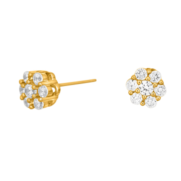 Siersbøl 14kt. guldørestikker med diamant på i alt 0.23ct W/SI