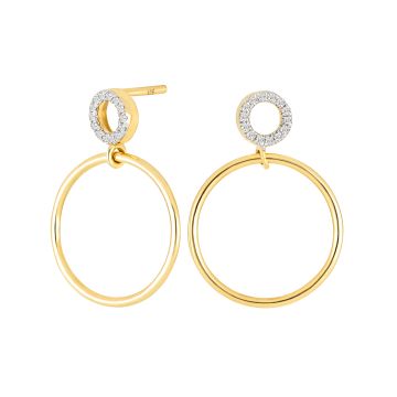 Siersbøl 14kt. guldørehænger med diamant på i alt 0.05ct W/SI