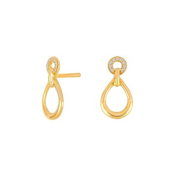 Siersbøl 14kt. guldørestikker med diamant på i alt 0.02ct W/SI