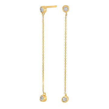 Siersbøl 14kt. guldørehænger med diamant på i alt 0.02ct W/SI