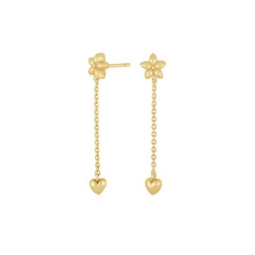 Siersbøl forgyldt sølvørehænger blomst/hjerte