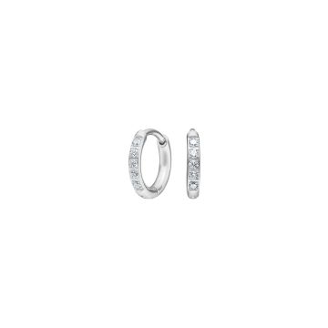 Pure Titanium creoler med cubic zirkonia - 8 mm