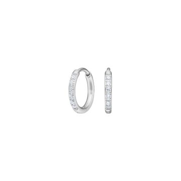 Pure Titanium creoler med cubic zirkonia - 10 mm