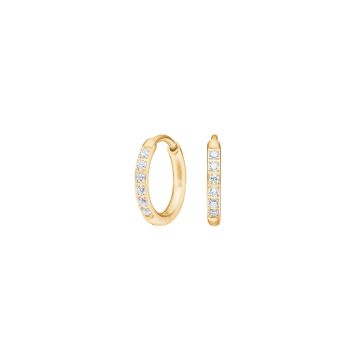 Pure Titanium creoler i guldfarvet med cubic zirkonia - 12 mm