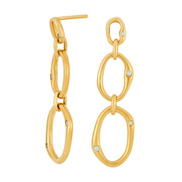 Joanli Nor NytteNor ørehængere i forgyldt med zirkon