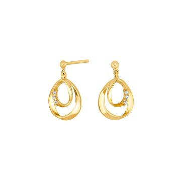 Siersbøl ørehængere i 14 karat guld med diamant