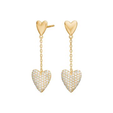 Joanli Nor RisaNor øreringe i guldbelagt med cubic zirkonia