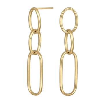 Siersbøl 8kt. guldørehænger tre åbne ringe