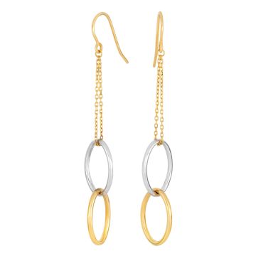 Siersbøl 8kt. guldørehænger tofarvet åbne led