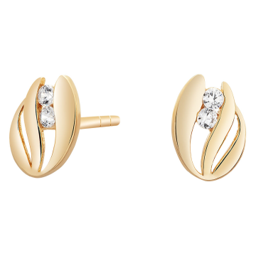 Siersbøl 14kt. guldørestikker med cubic zirkonia