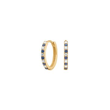 Siersbøl øreringe i 8 kt. guld med synt. safir og zirkon